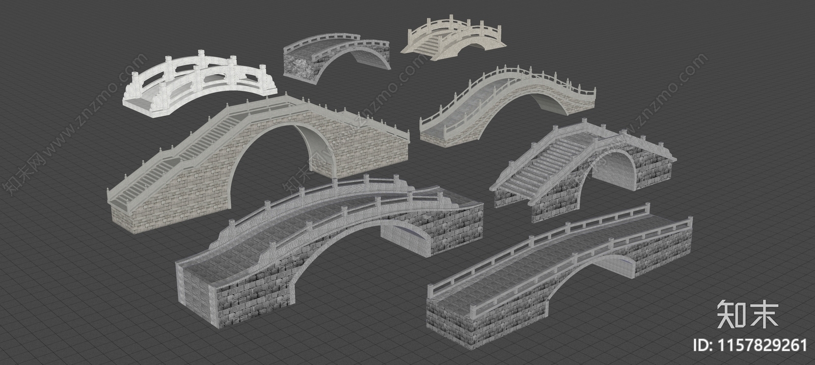 中式石桥SU模型下载【ID:1157829261】