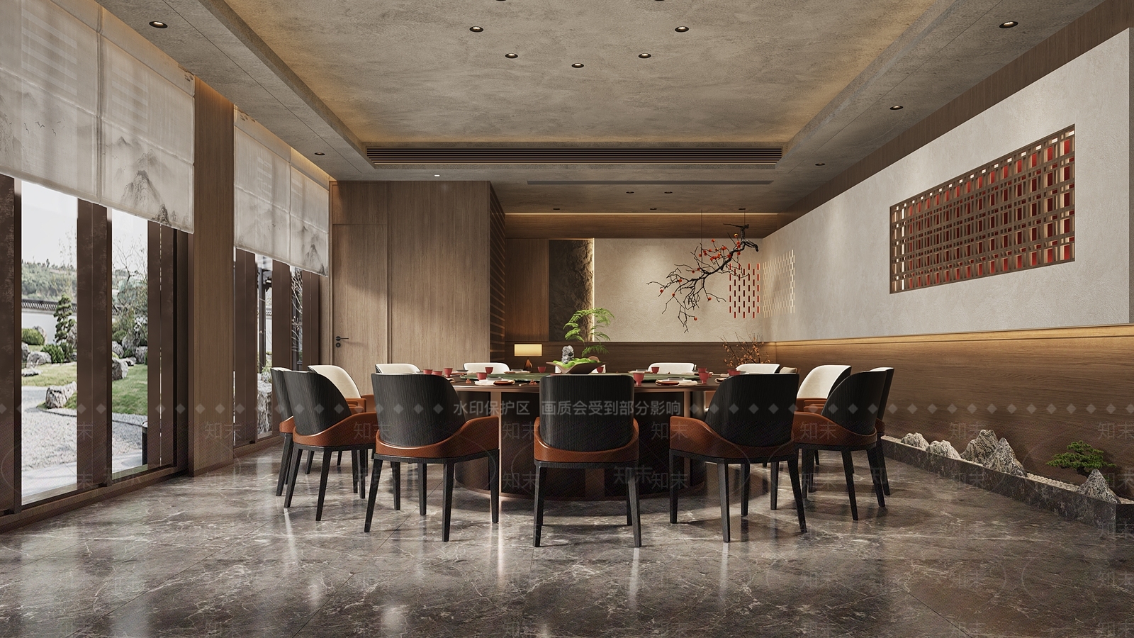 侘寂餐饮包间3D模型下载【ID:1157829758】