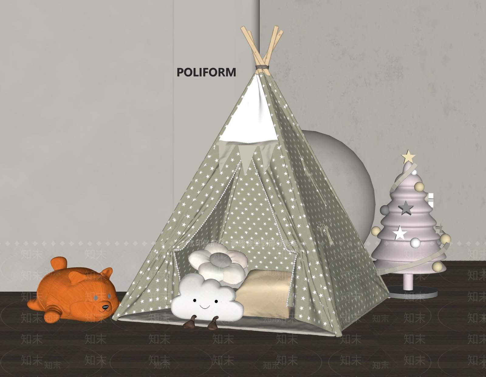 儿童帐篷SU模型下载【ID:1157831416】