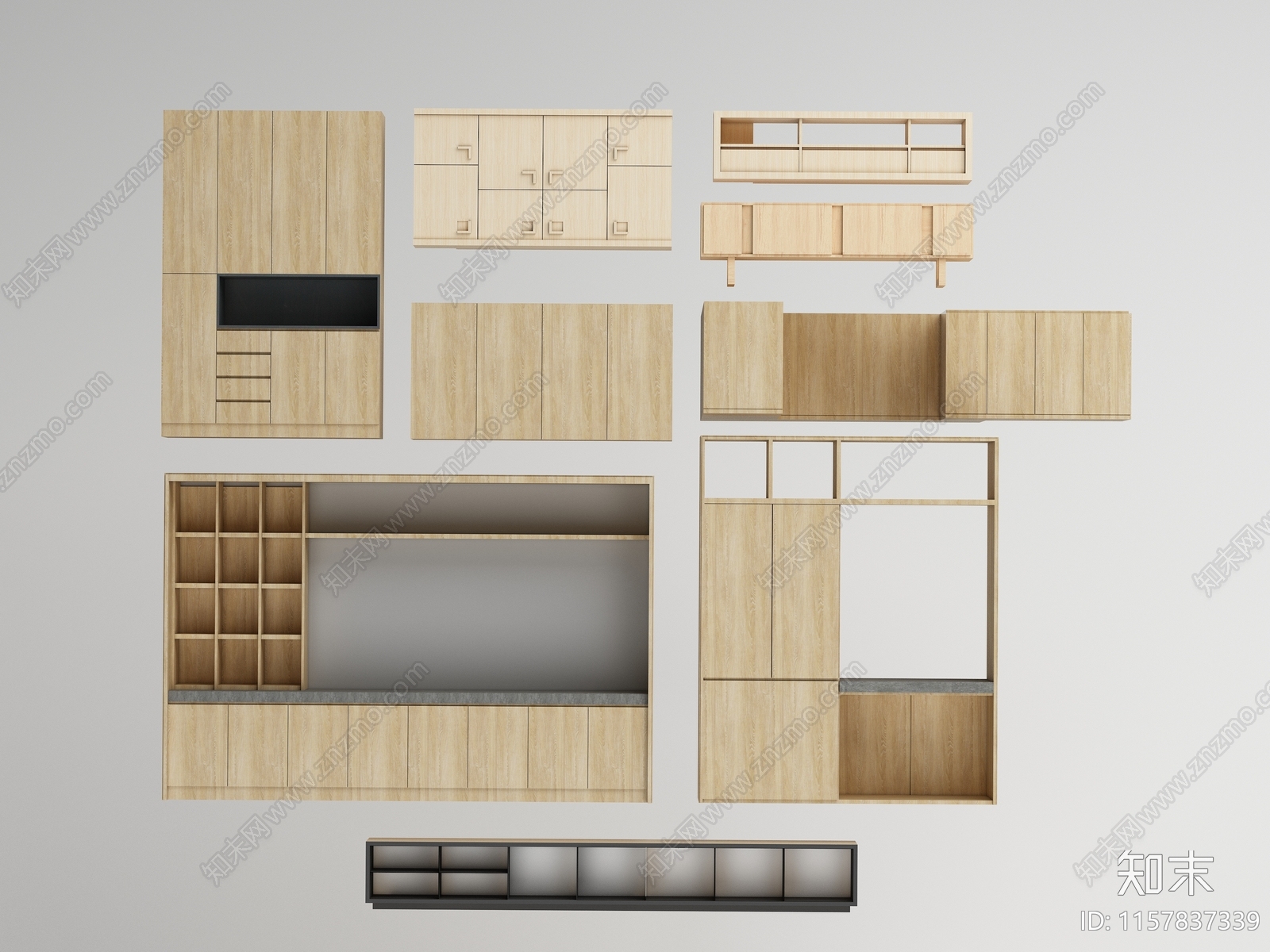 现代衣柜3D模型下载【ID:1157837339】