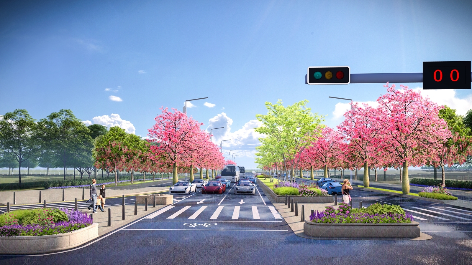现代市政道路SU模型下载【ID:1157845371】