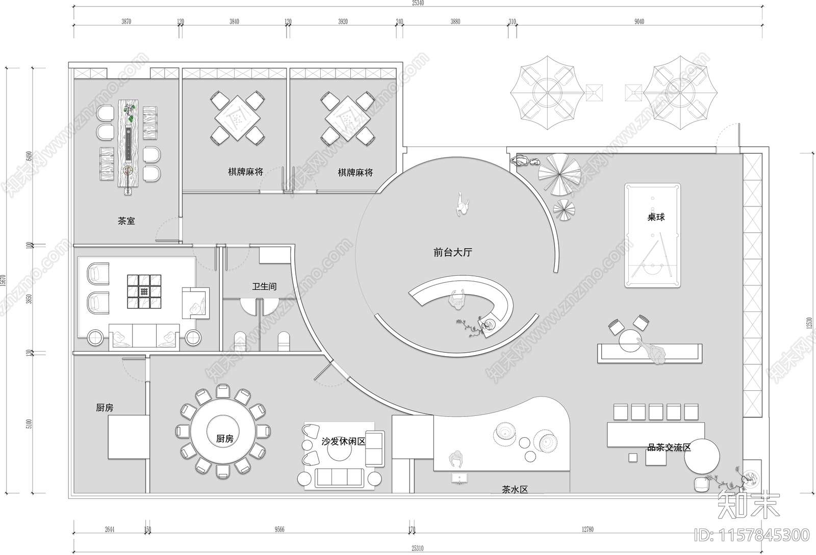 私人休闲娱乐棋牌麻将雪茄会所cad施工图下载【ID:1157845300】