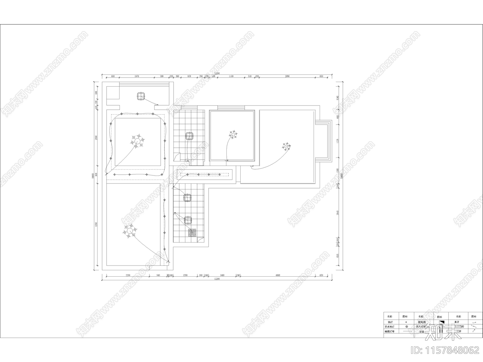 现代家装大平层样板间全cad施工图下载【ID:1157848062】