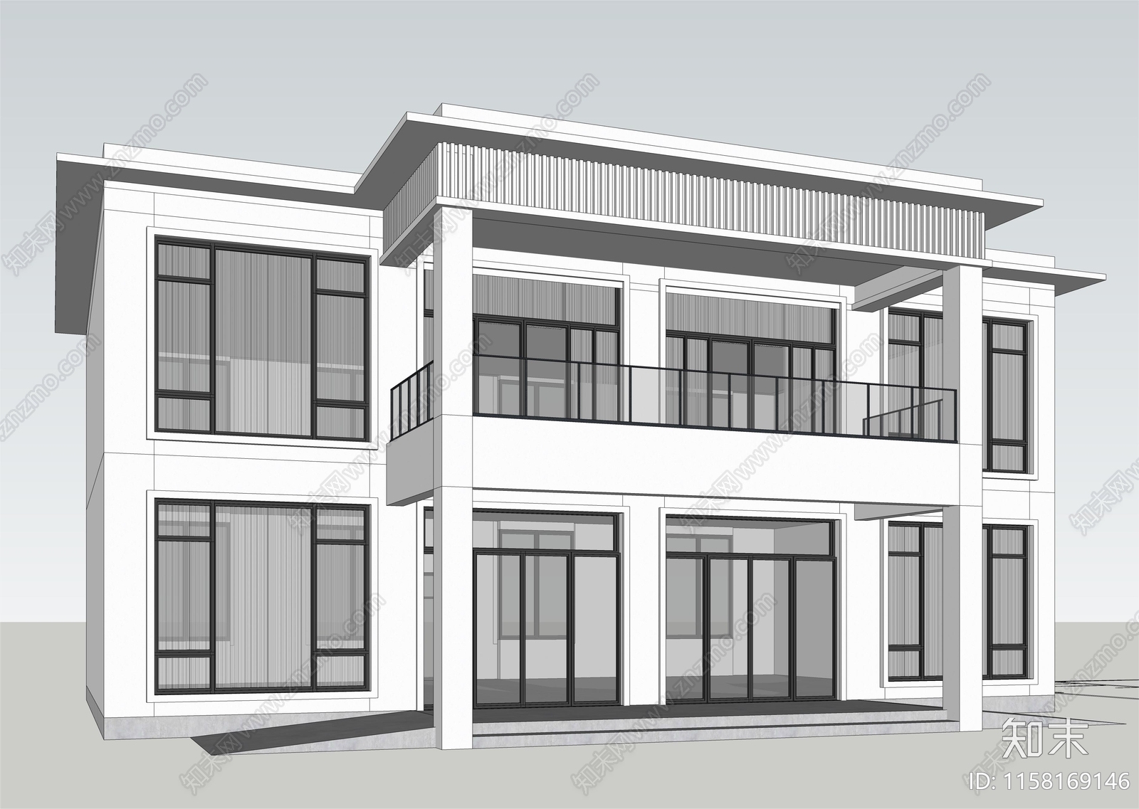 现代风格农村自建房SU模型下载【ID:1158169146】