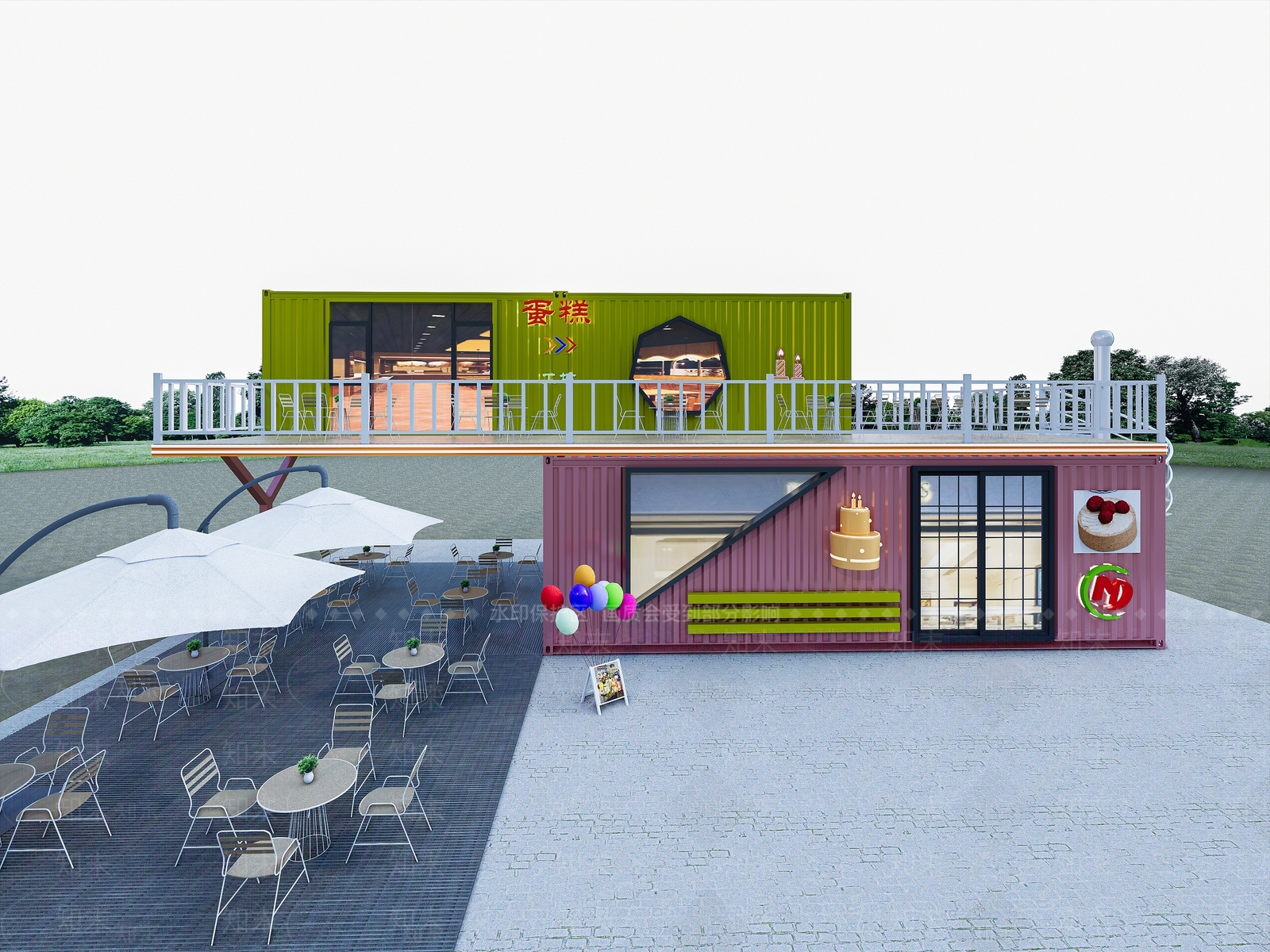 现代烘焙蛋糕店SU模型下载【ID:1157851589】