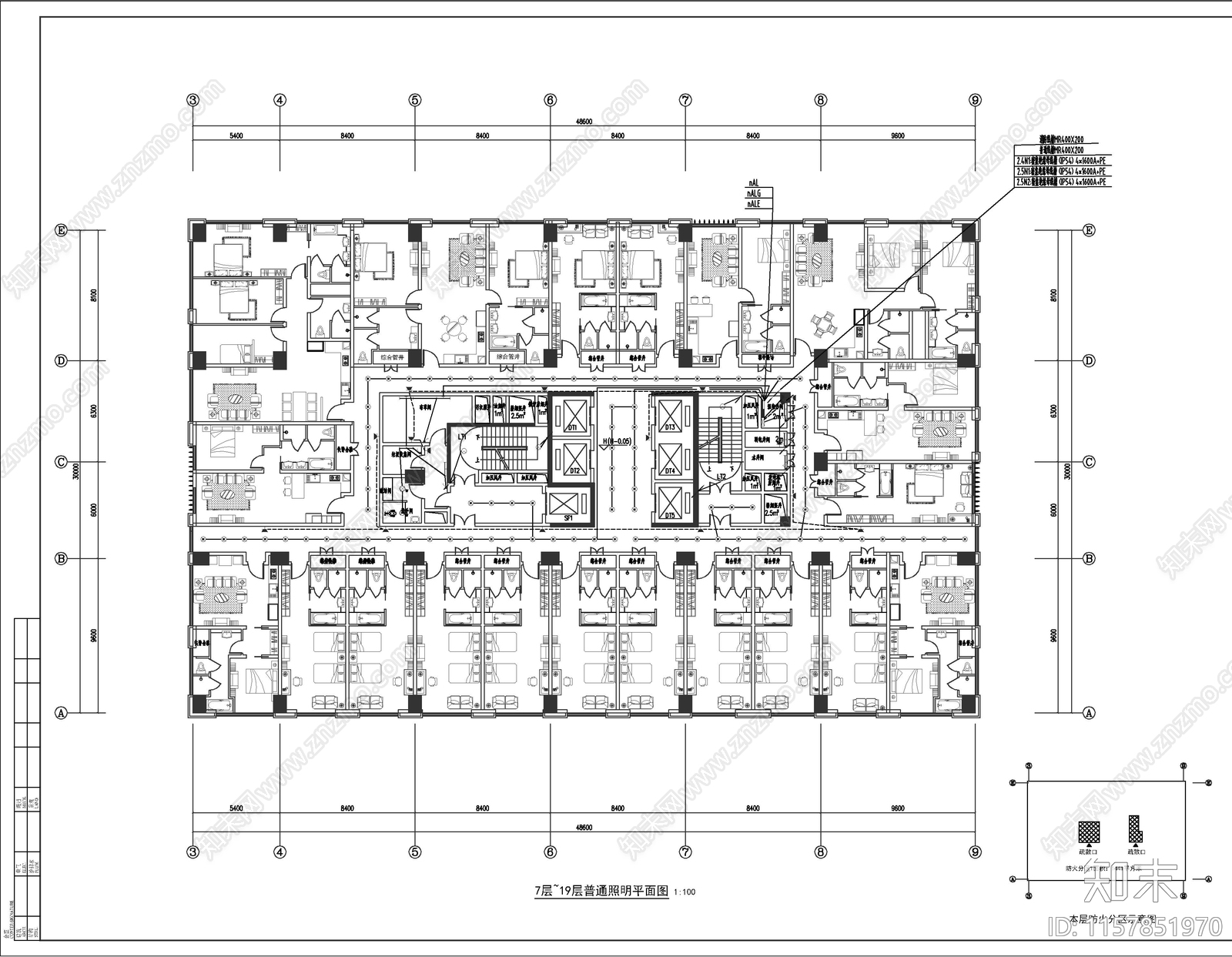 广州琶洲酒店服务式公寓电气图cad施工图下载【ID:1157851970】