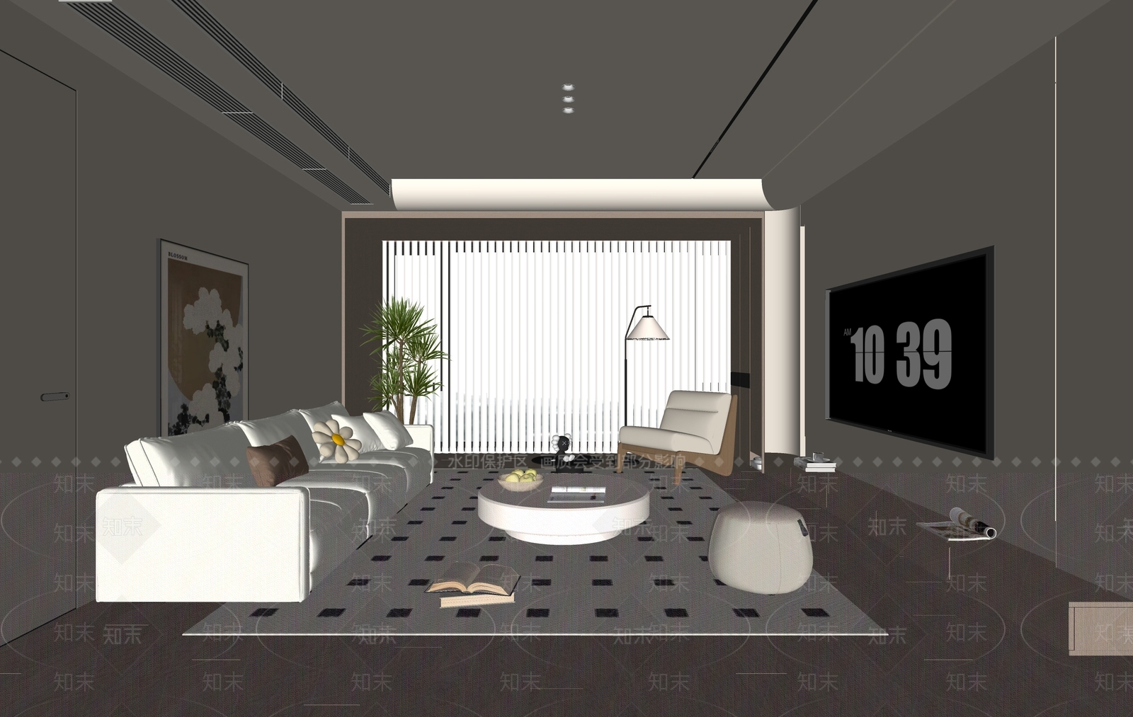 设计感挂画挂画SU模型下载【ID:1227345504】