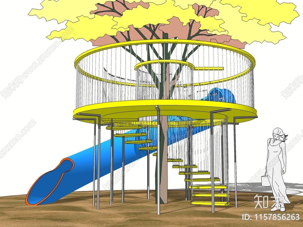 圆形台阶观景台设计施工图下载【ID:1157856263】