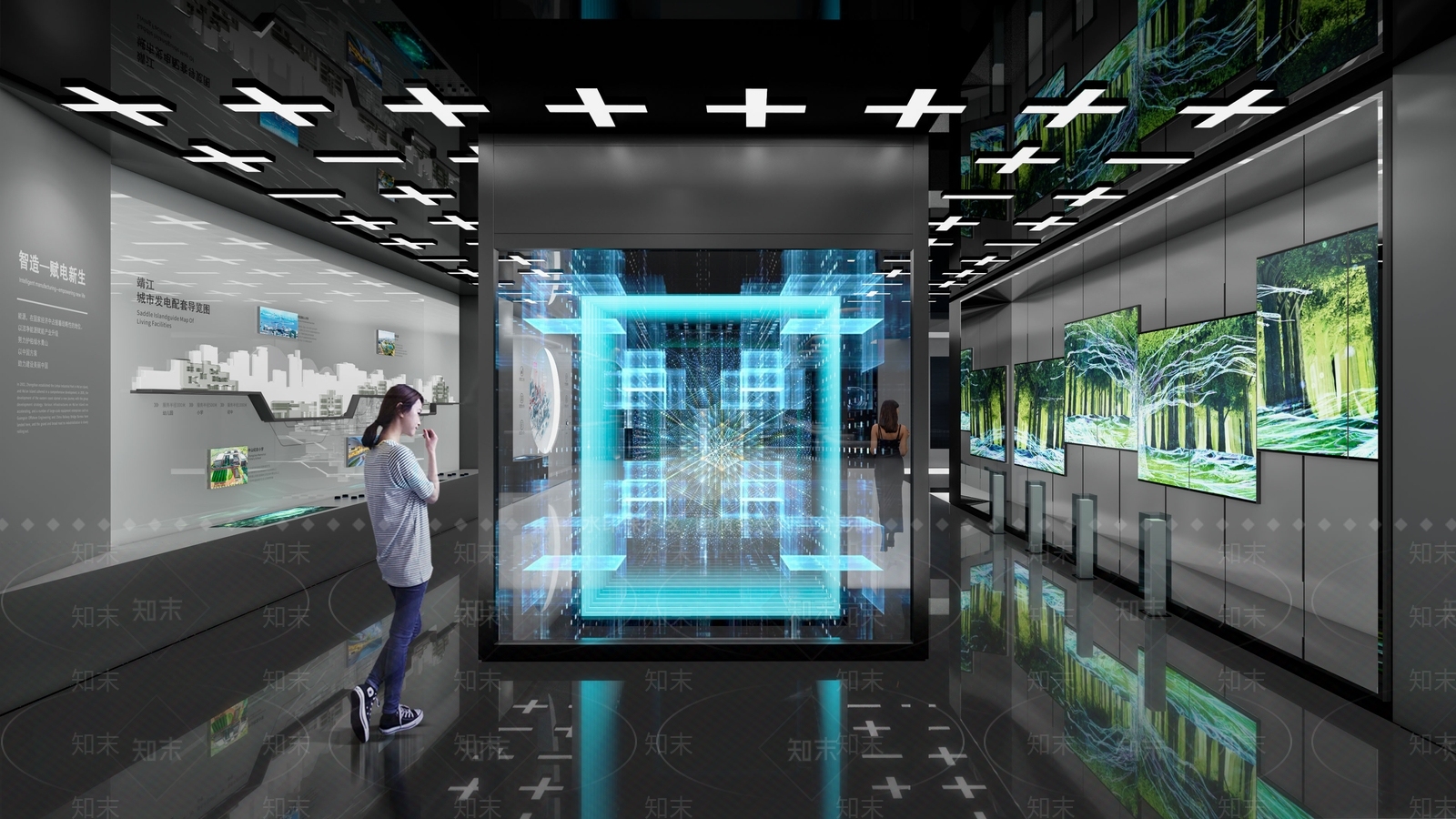 现代科技电力展厅SU模型下载【ID:1158045128】