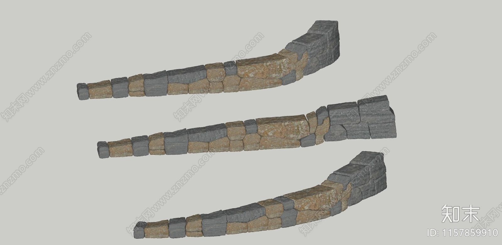 现代石墙SU模型下载【ID:1157859910】