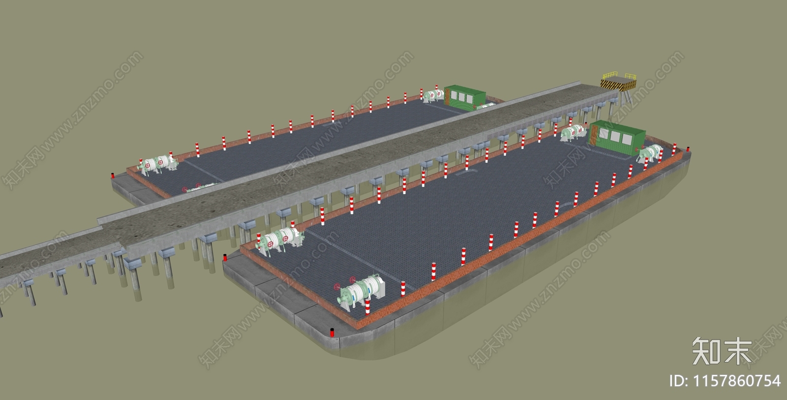 现代桥梁道路工程施工现场SU模型下载【ID:1157860754】