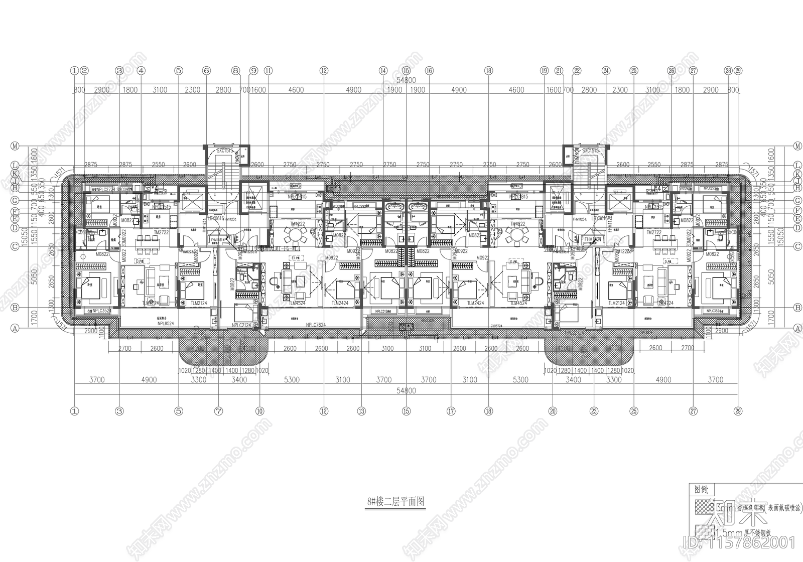 通安福地块住宅建筑外立面cad施工图下载【ID:1157862001】