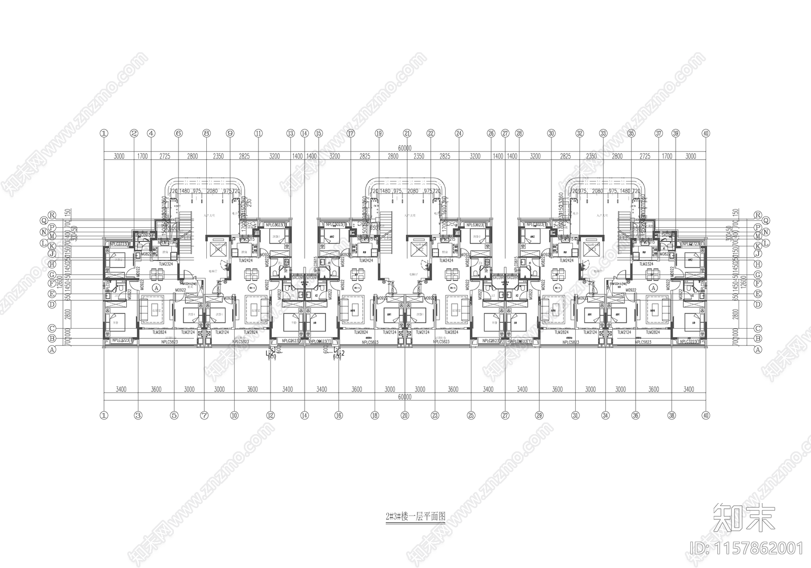 通安福地块住宅建筑外立面cad施工图下载【ID:1157862001】