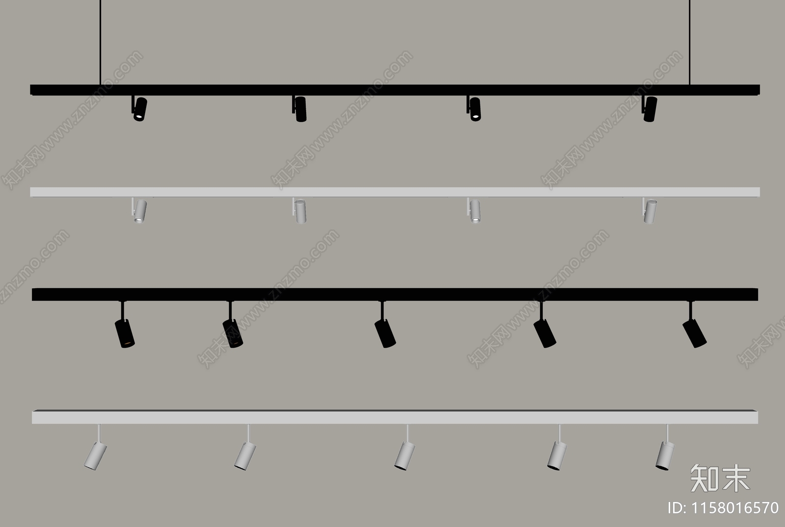 现代轨道射灯SU模型下载【ID:1158016570】