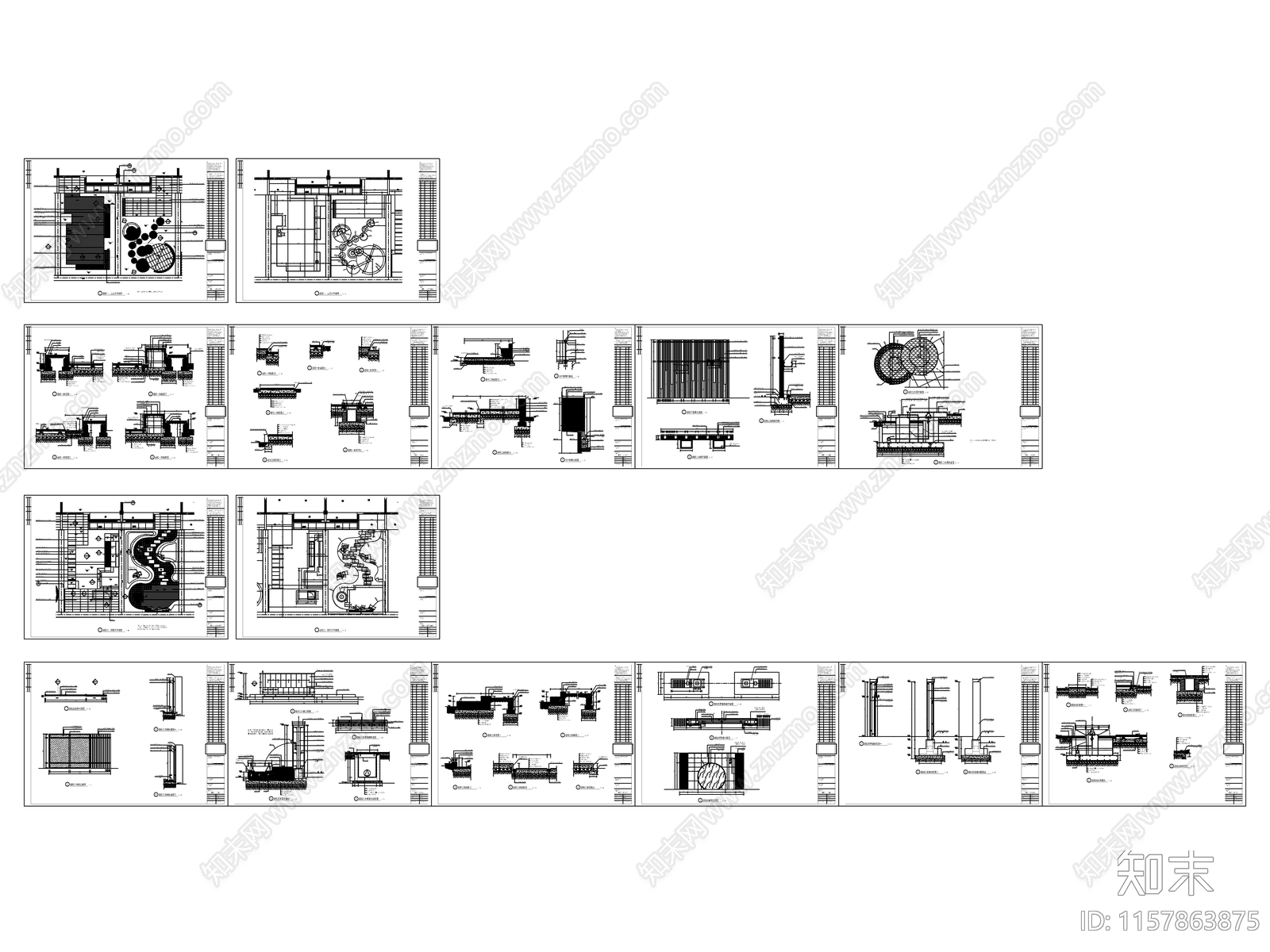 整套庭院景观施工图下载【ID:1157863875】