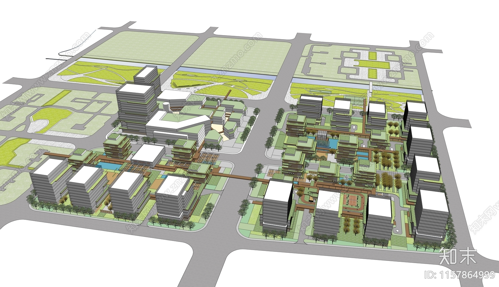 现代产业园SU模型下载【ID:1157864999】