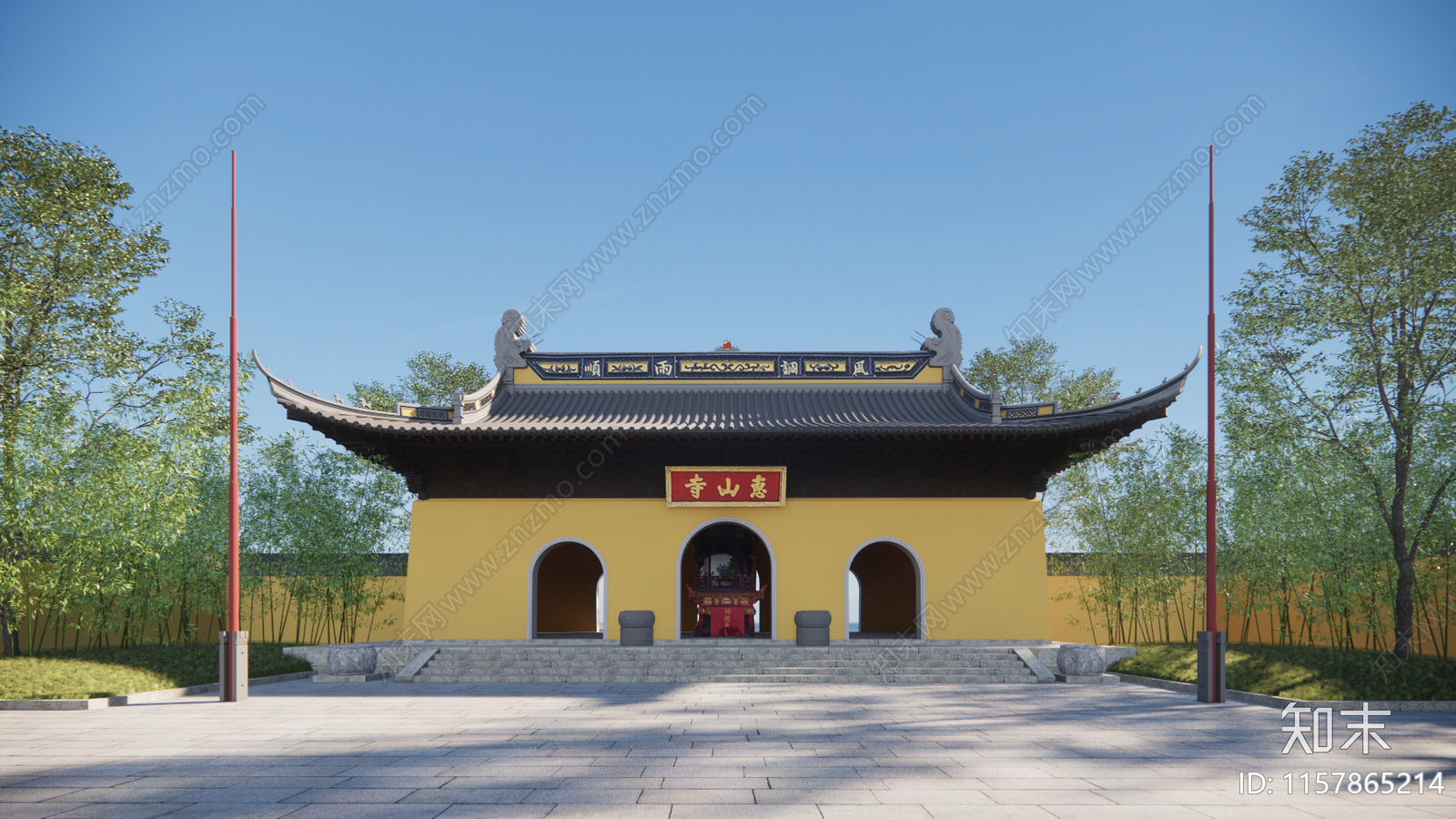 中式南方寺院SU模型下载【ID:1157865214】