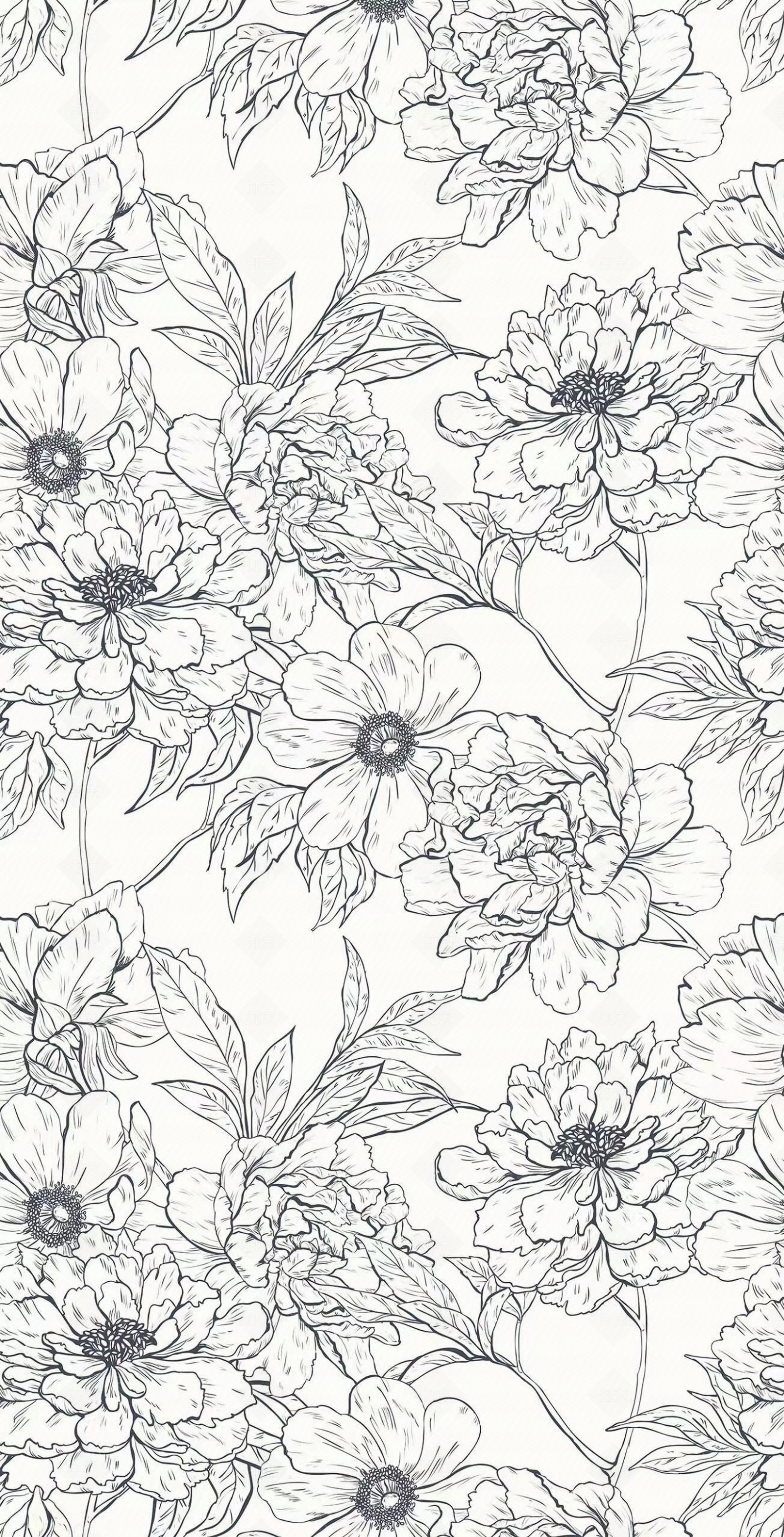 灰色植物印花花纹厨卫艺术砖贴图下载【ID:1157866186】