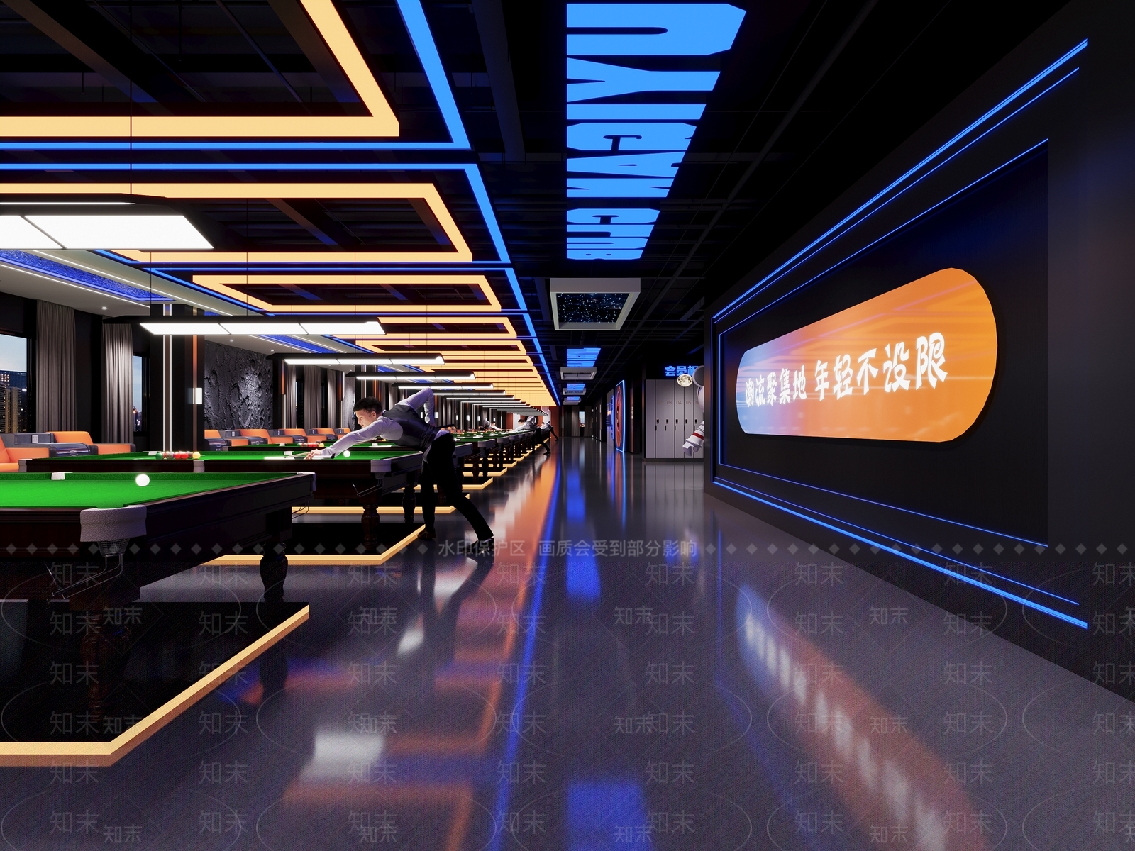 工业风台球室3D模型下载【ID:1214397018】