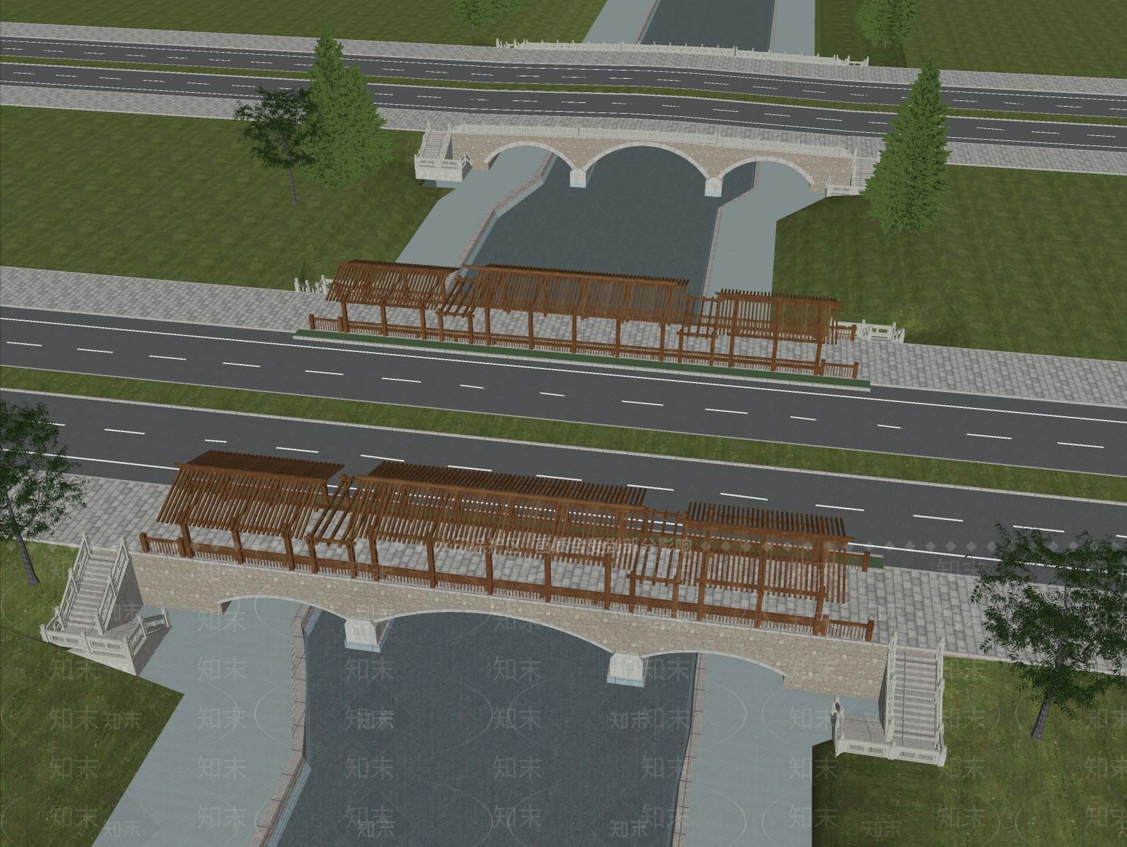 现代市政桥SU模型下载【ID:1157868164】