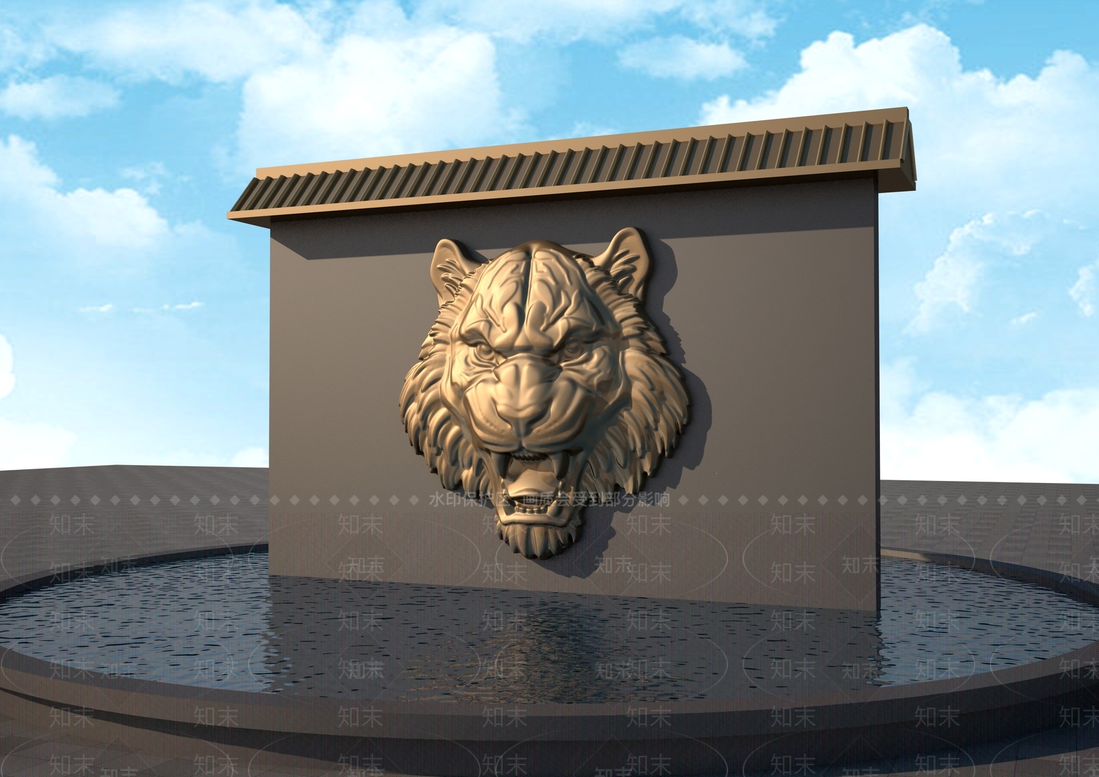 现代虎头浮雕3D模型下载【ID:1157869756】