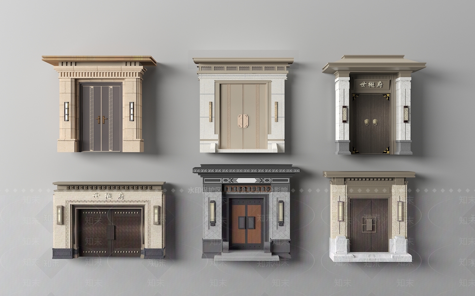 中式入户门3D模型下载【ID:1157869950】