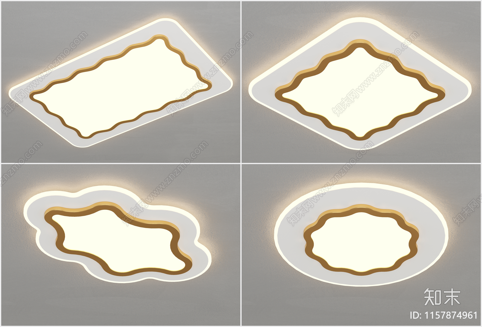 现代简约超薄吸顶灯3D模型下载【ID:1157874961】