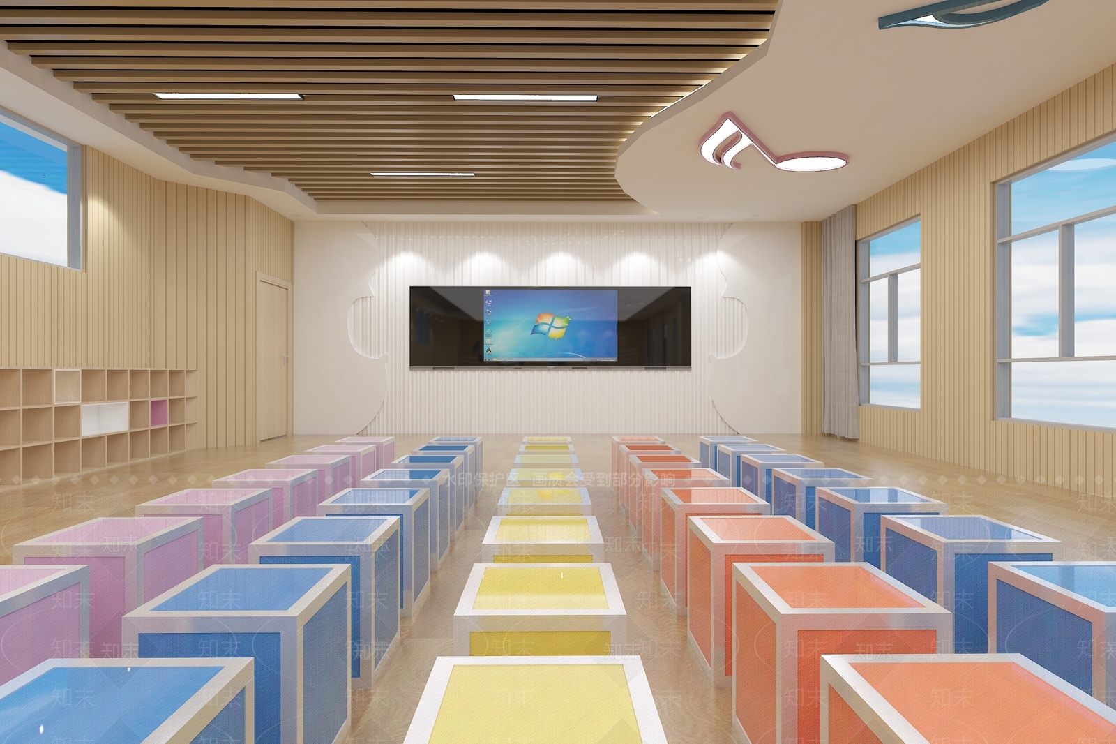 现代教室3D模型下载【ID:1214397322】