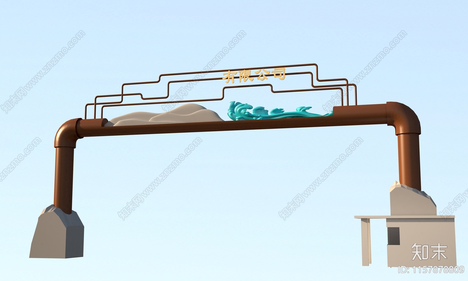 现代廊架3D模型下载【ID:1157878809】