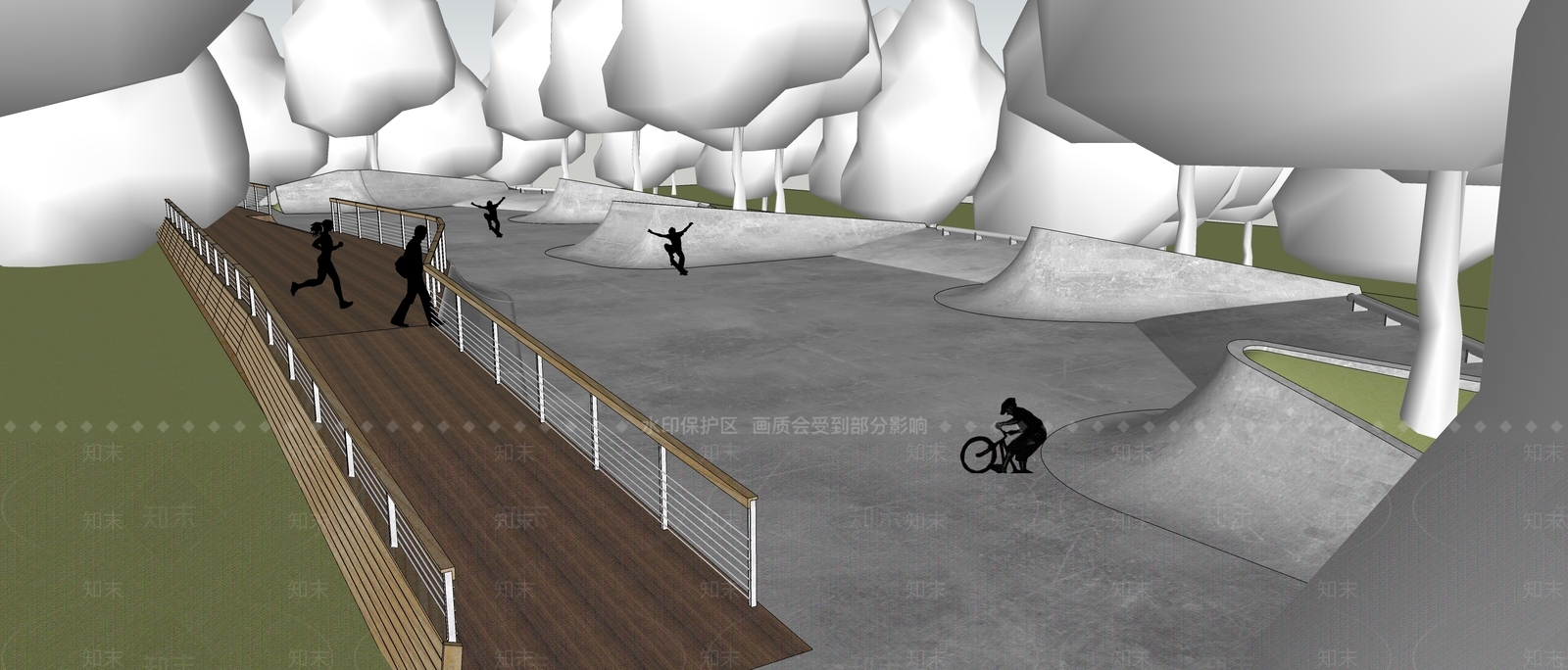 现代滑板主题公园SU模型下载【ID:1157879169】