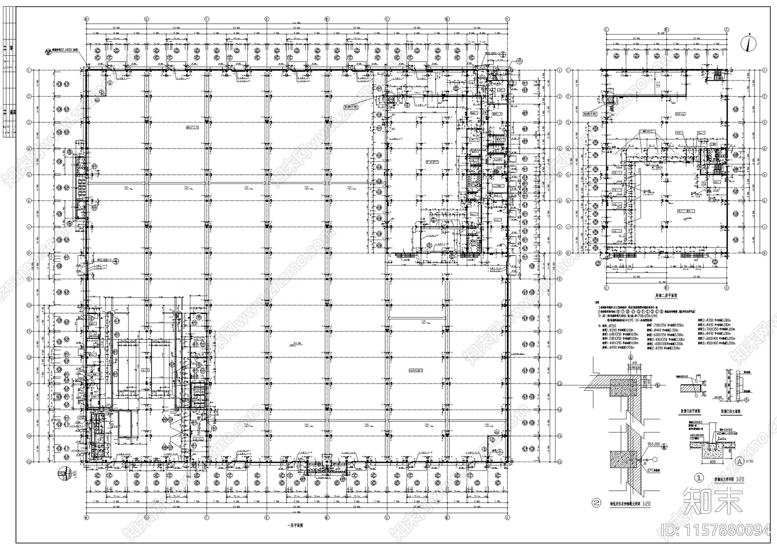 厂房建筑图cad施工图下载【ID:1157880094】