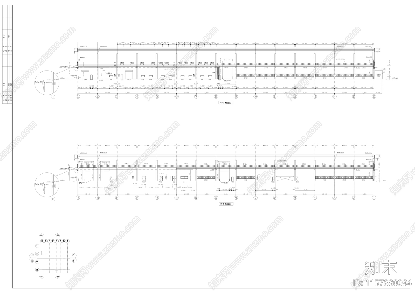 厂房建筑图cad施工图下载【ID:1157880094】