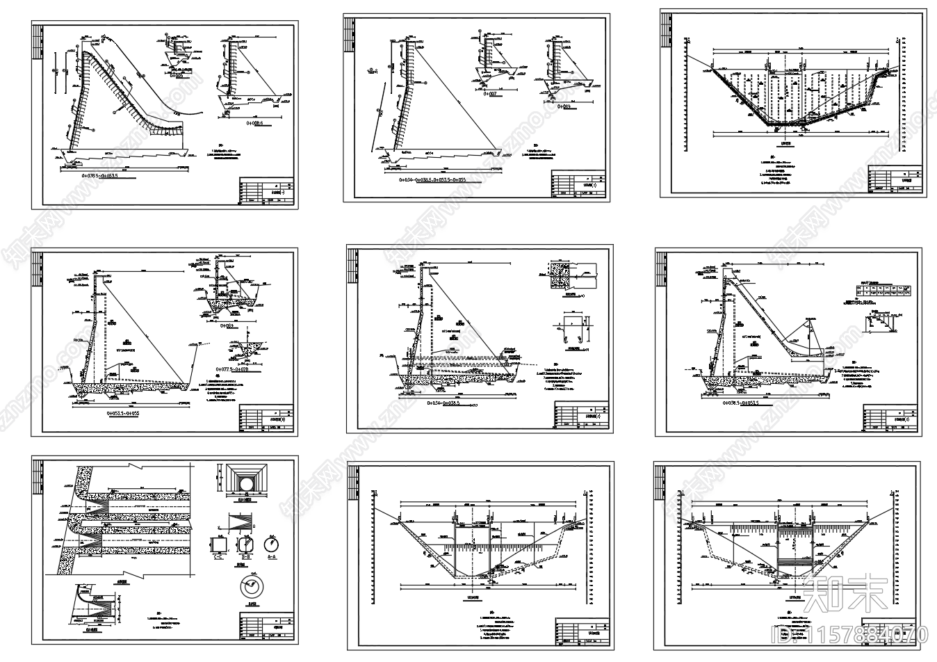浆砌石大坝体断面图结构图施工图下载【ID:1157884070】