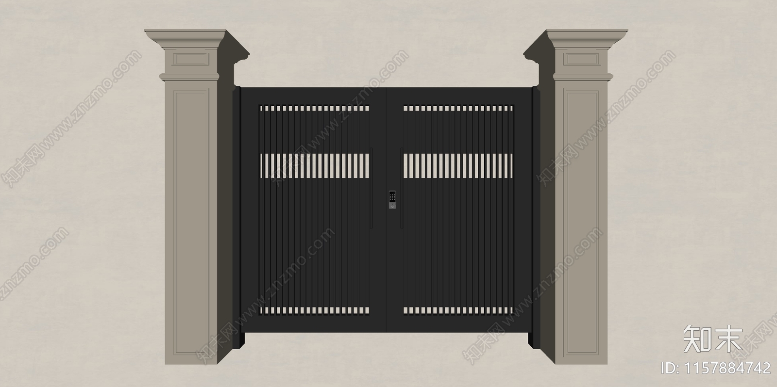 现代庭院门SU模型下载【ID:1157884742】
