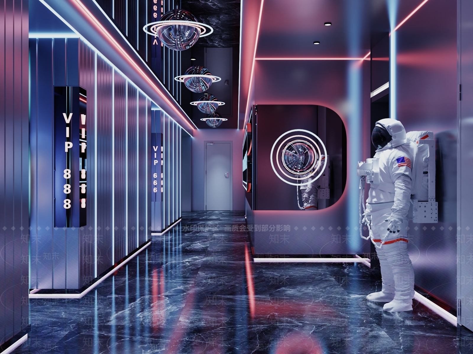 现代KTV过道3D模型下载【ID:1157885743】