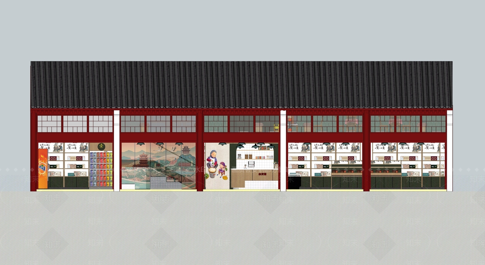 新中式特产店SU模型下载【ID:1157897461】