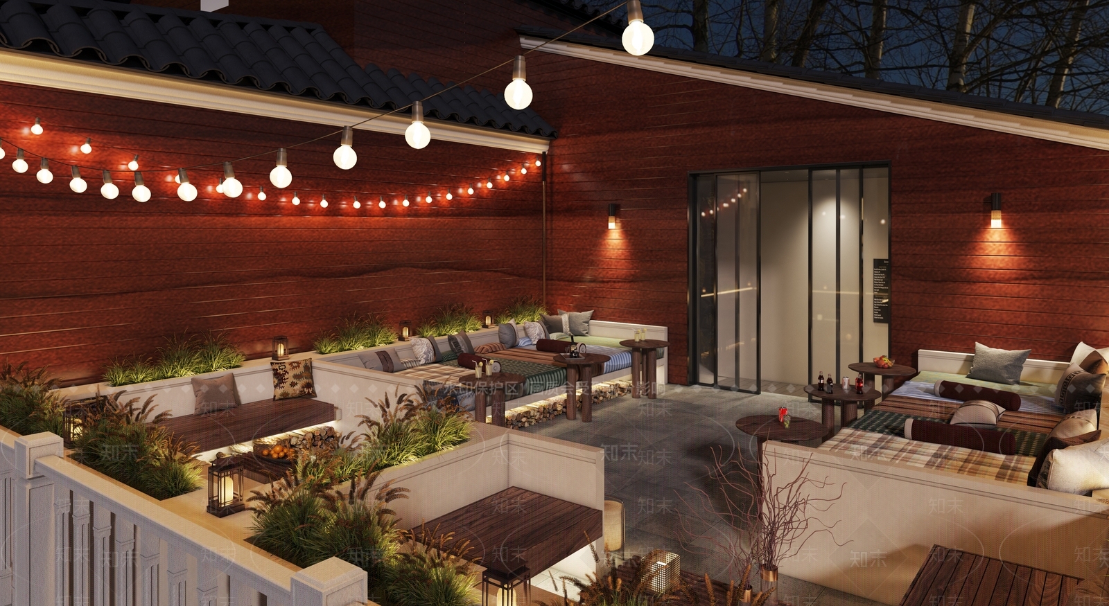 侘寂屋顶露台户外休闲酒吧3D模型下载【ID:1157892516】