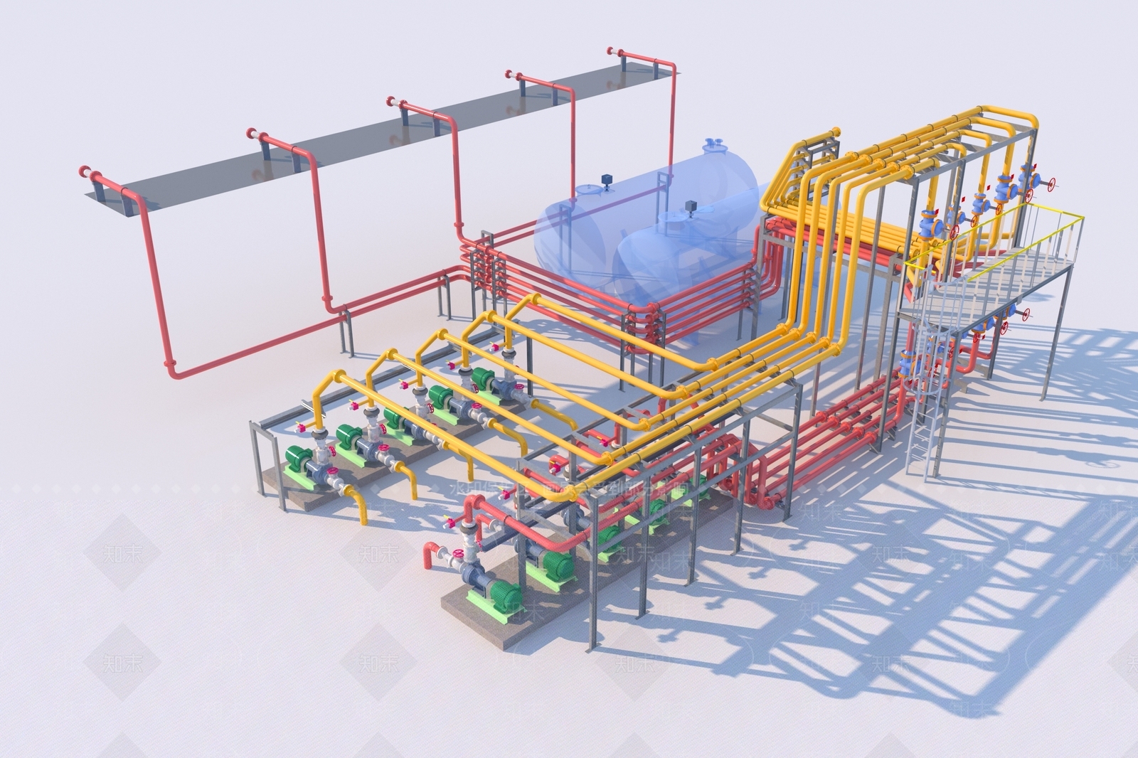 工业风工厂管道下水管工业设备3D模型下载【ID:1157891120】