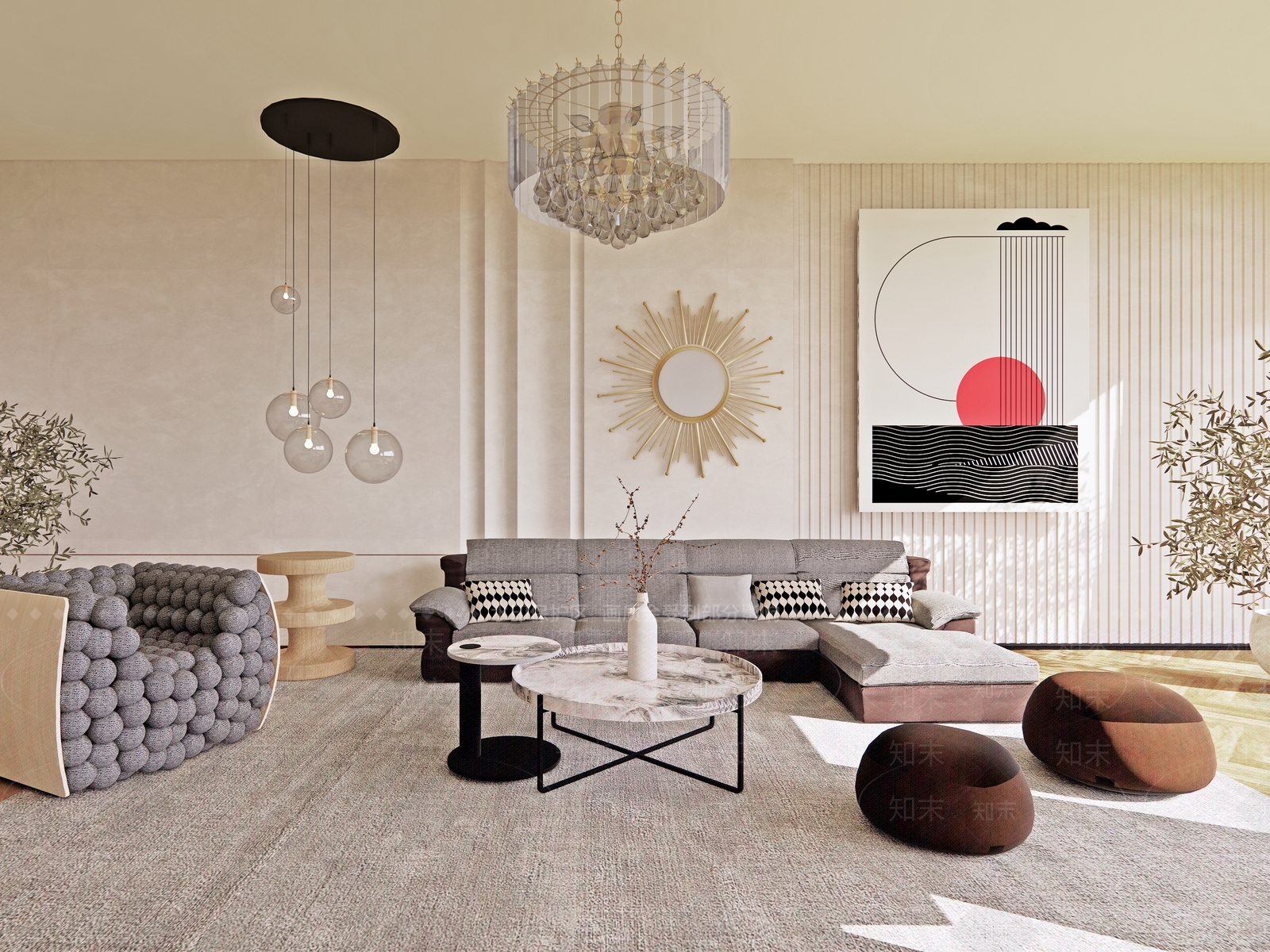 北欧室内客厅SU模型下载【ID:1157891722】