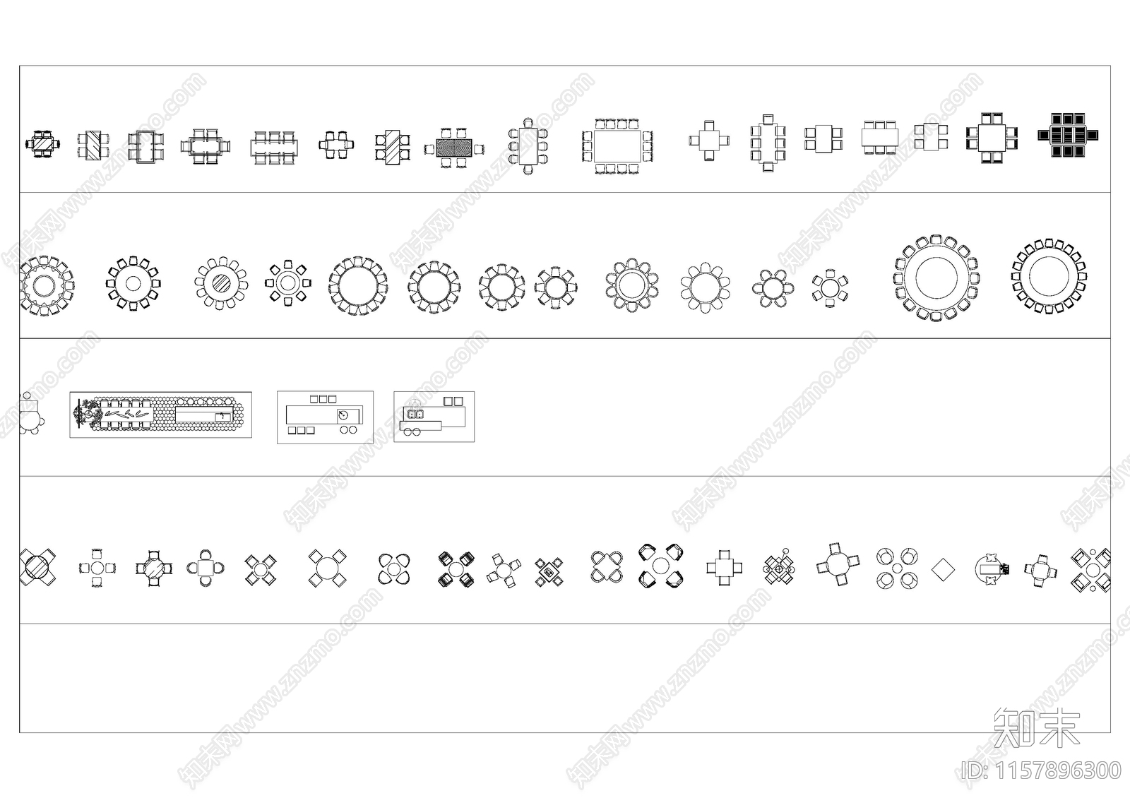 餐厅茶室空间模块施工图下载【ID:1157896300】