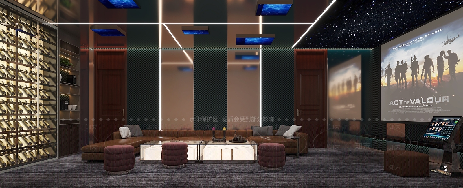 现代影视厅3D模型下载【ID:1157900994】