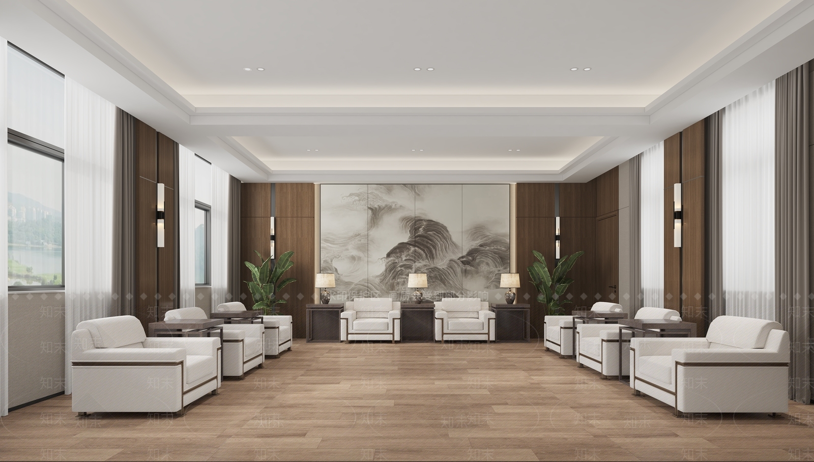 新中式接待室3D模型下载【ID:1157901846】