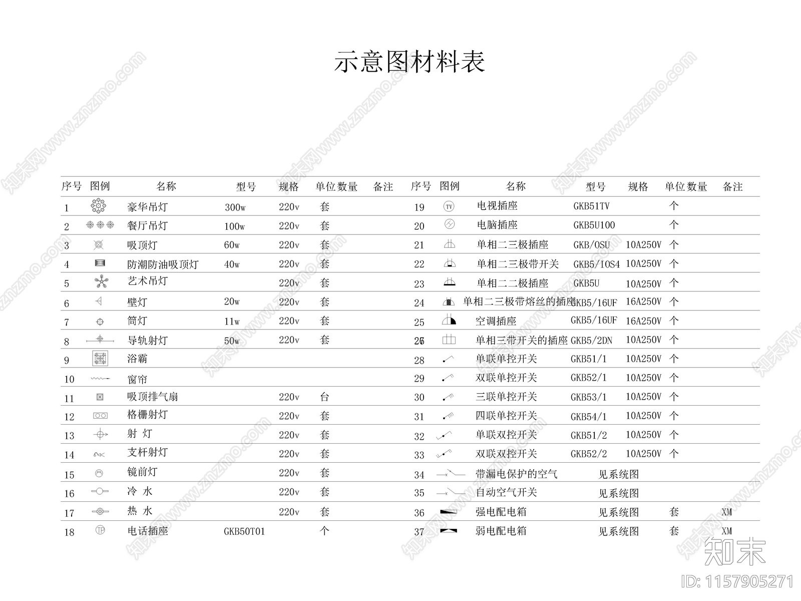 现代家装平层样板间全cad施工图下载【ID:1157905271】