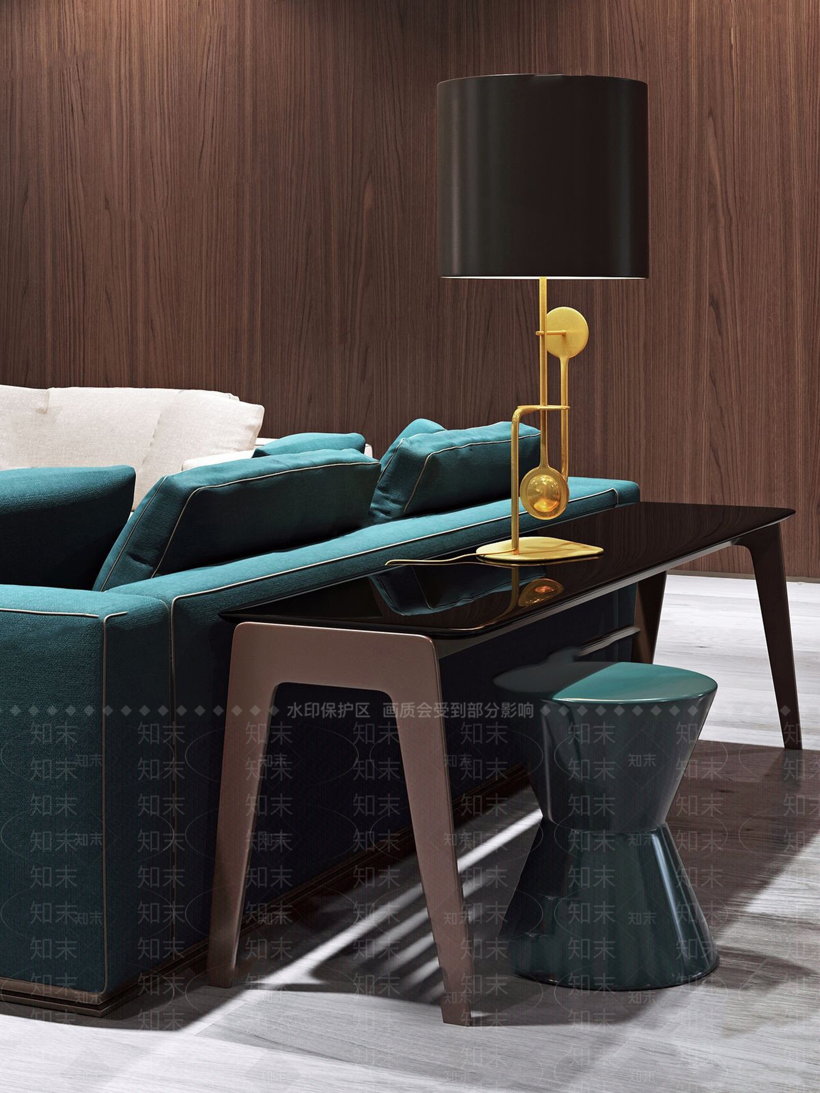 意大利Minotti现代台灯案几组合3D模型下载【ID:1157908022】