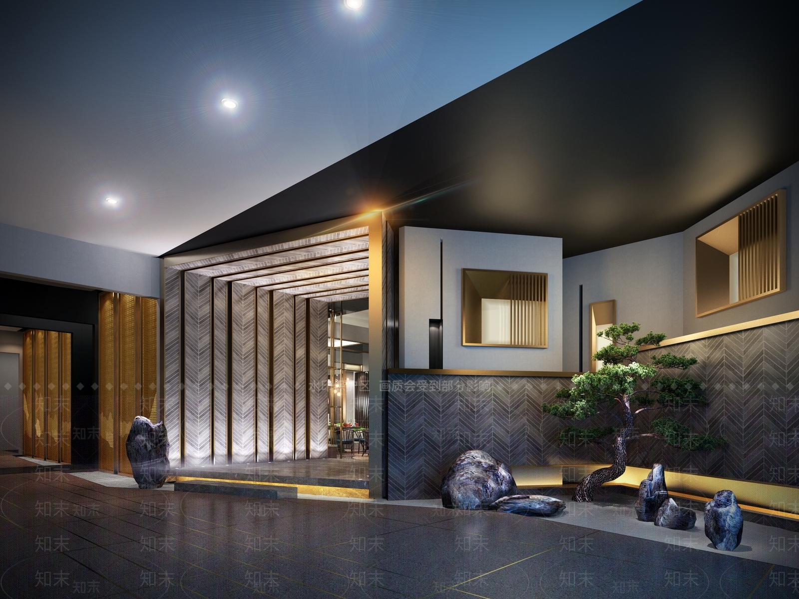 现代中餐厅3D模型下载【ID:1157908497】