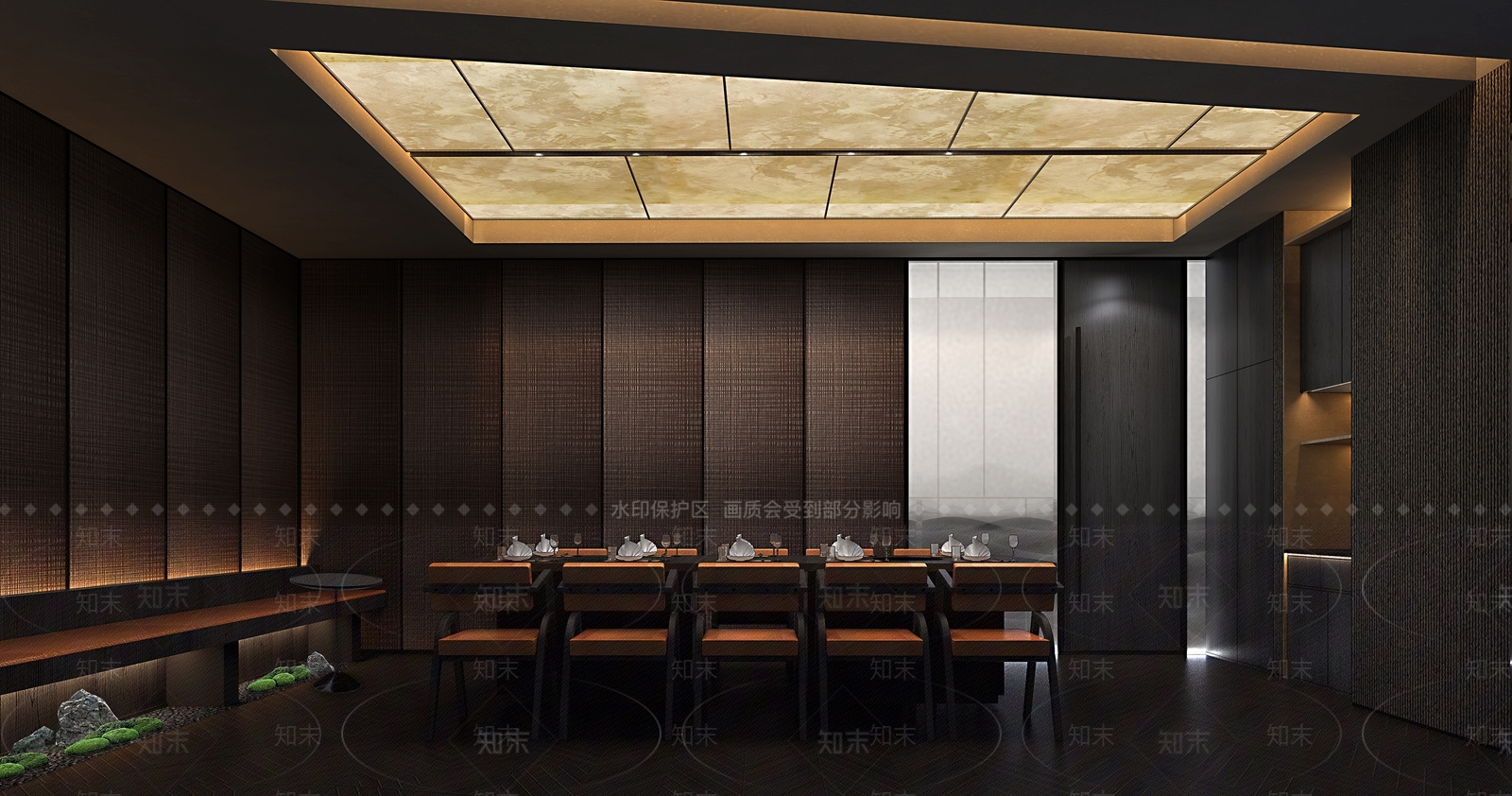 现代日料餐厅包间3D模型下载【ID:1157912063】