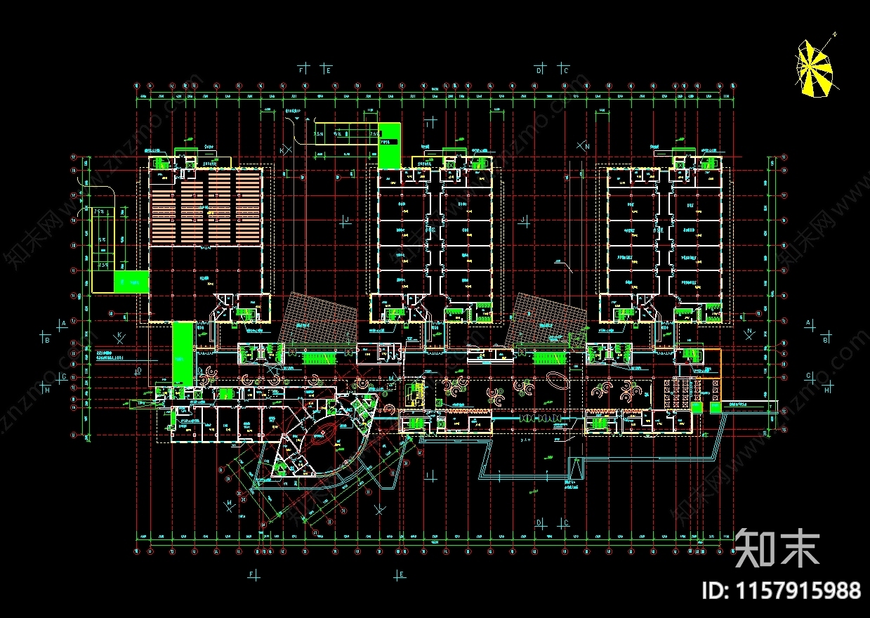 大学图书馆cad施工图下载【ID:1157915988】