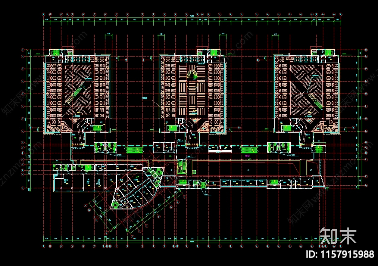 大学图书馆cad施工图下载【ID:1157915988】