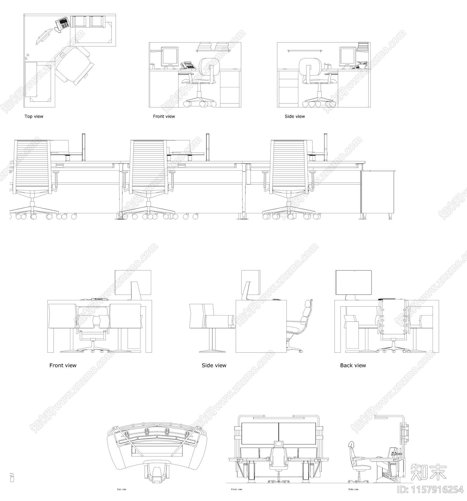 室内办公家具图库施工图下载【ID:1157916254】