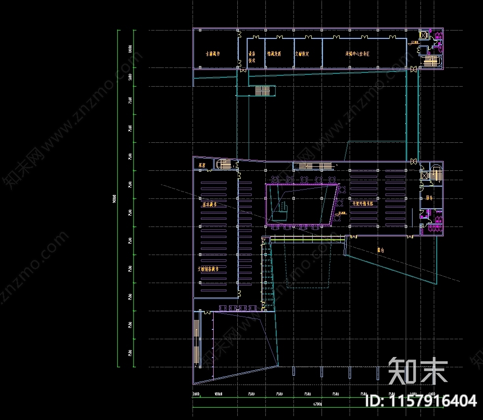 图书馆建筑设计图纸cad施工图下载【ID:1157916404】